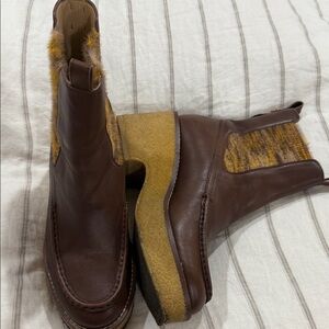 Coach Delaney Chelsea Brown Leather Ankle Boots